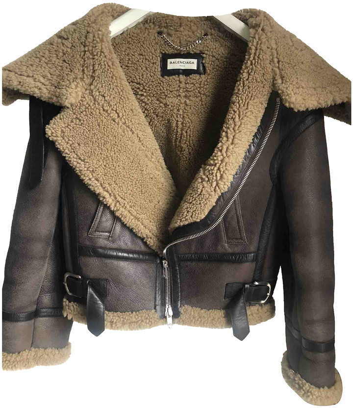 Auth Balenciaga Jacket Riders Basic Brown Leather Lamb Skin F  S to US   eBay