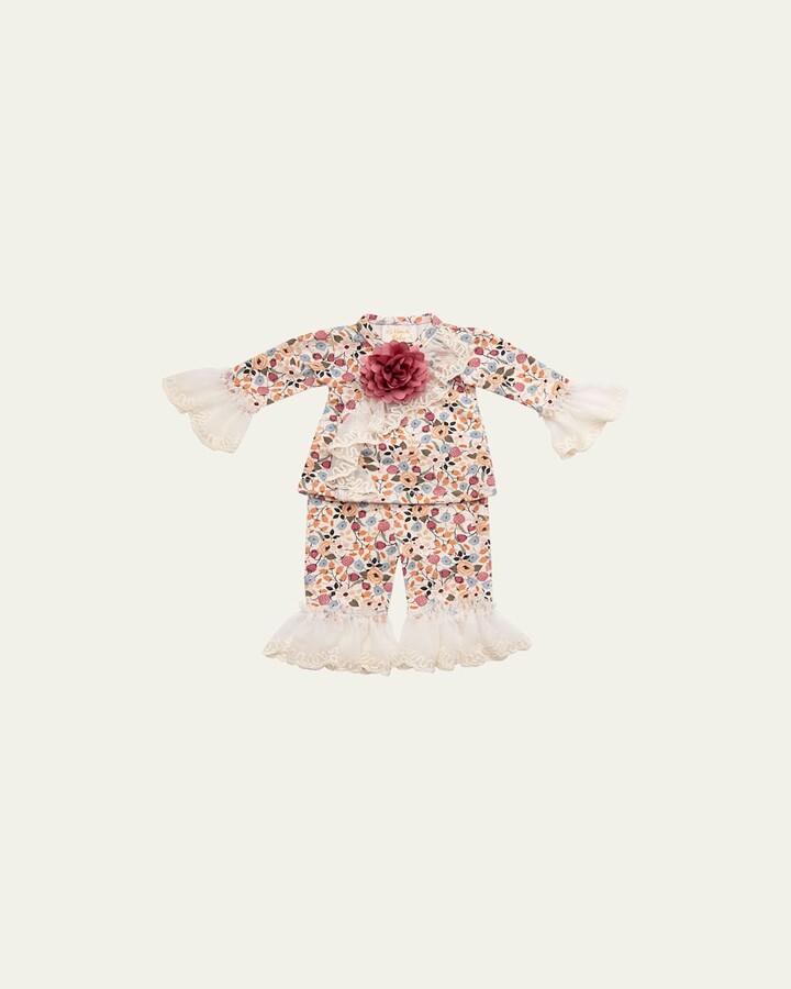 Haute Baby Girl's Harvest Dream Bubble Print Set, Size Newborn-12M