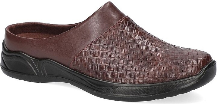 Easy Street Shoes Janalee Women's Brown Woven Embossed Comfort Mules