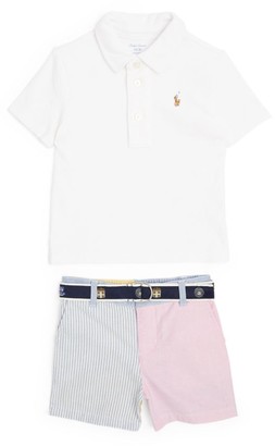 Ralph Lauren Kids Colour-Block Shorts and Polo Shirt Set (3-24 Months)