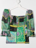 Thumbnail for your product : Versace Children TEEN mixed-print blouse