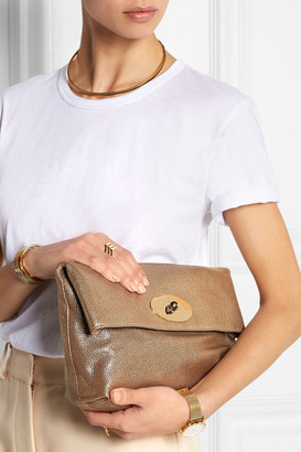Mulberry Clemmie metallic leather clutch