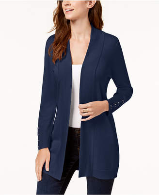 JM Collection Lace-Up-Sleeve Cardigan, Created for Macy's