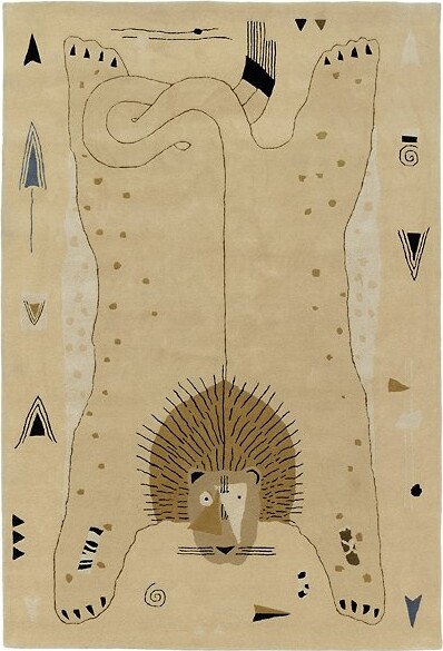 Toulemonde Bochart Lion Area Rug in Beige Size: 5 ft 6 \
