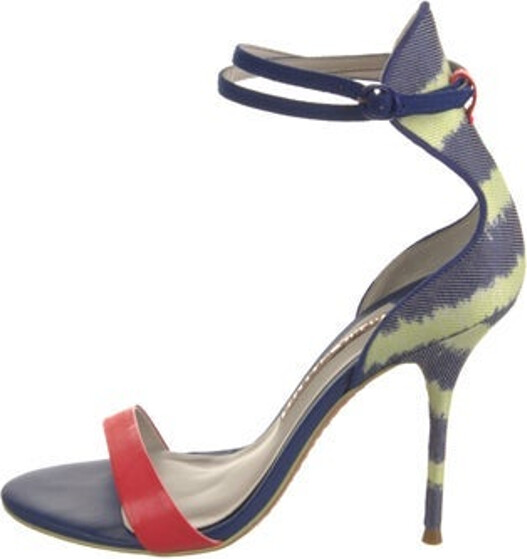 Sophia Webster Sandals Blue Tie-Dye Print Designer