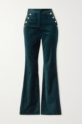 womens navy velvet trousers