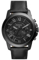 Thumbnail for your product : Fossil 'Fossil Q - Grant' Round Chronograph Leather Strap Smart Watch, 44Mm