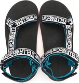 Thumbnail for your product : Stella McCartney Kids Logo-Print Touch Strap Sandals