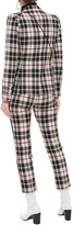 Thumbnail for your product : Veronica Beard Cropped Checked Woven Slim-leg Pants