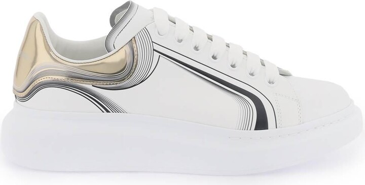 Alexander McQueen Oversized metallic leather sneakers - ShopStyle