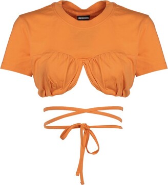 Jacquemus Wrap Around Cropped Fitted T-Shirt