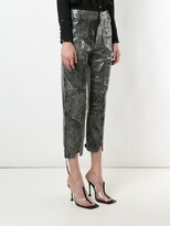 Thumbnail for your product : Andrea Bogosian leather Rich cropped trousers