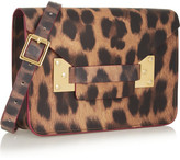 Thumbnail for your product : Sophie Hulme Envelope mini leopard-print leather shoulder bag