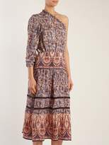 Thumbnail for your product : Sea Asymmetric Silk Crepe Dress - Womens - Purple Multi