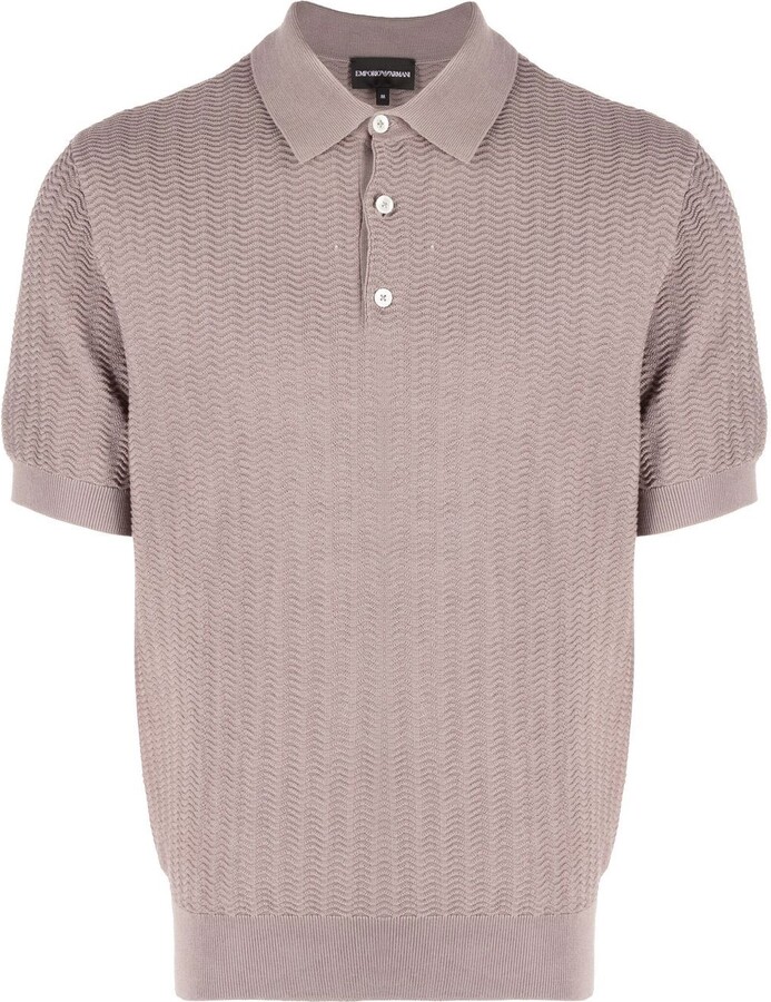 Emporio Armani WaffleKnit Polo Shirt ShopStyle