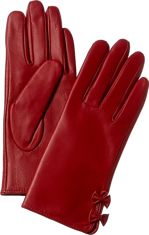 red leather gloves for women 