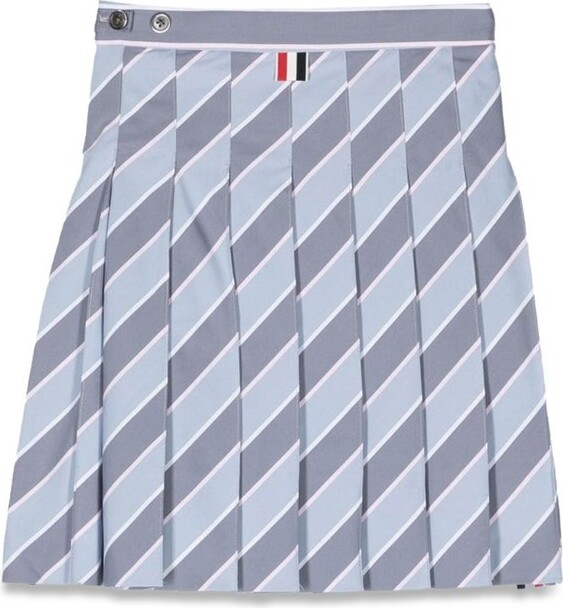 Thom Browne Kids Striped Pleated Skirt