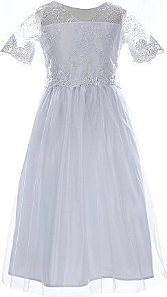 Sweet Kids Big Girls Lace Tulle Satin Ball Gown