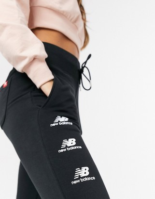 New Balance stacked logo sweatpants in black