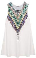 Thumbnail for your product : MUZOOE Women's Summer Sleeveless Tribal Printed Casual Mini Beach Floral Tunic Dress