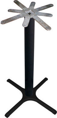JI Bases 36" x 36" Cross Cast Iron Bar Height Pedestal Table Base