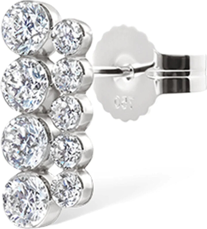 Maria Tash White Gold Invisible Set Diamond Apsara Bar Stud Earring