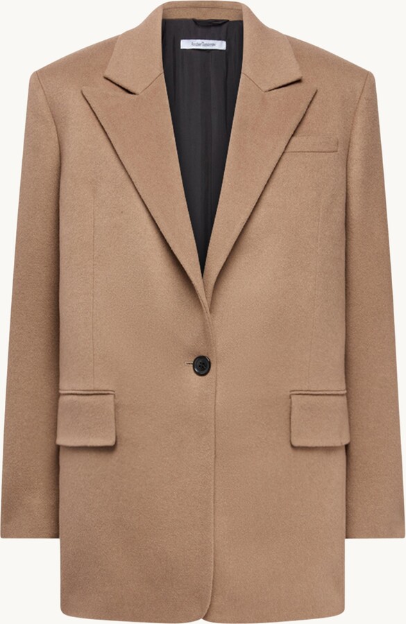 Another Tomorrow Tailored Cashmere Jacket Camel It36