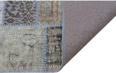 Hefa Vintage Patchwork Hand Woven Blue Rug