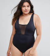 Thumbnail for your product : ASOS Curve CURVE Mesh Insert Supportive Swimsuit