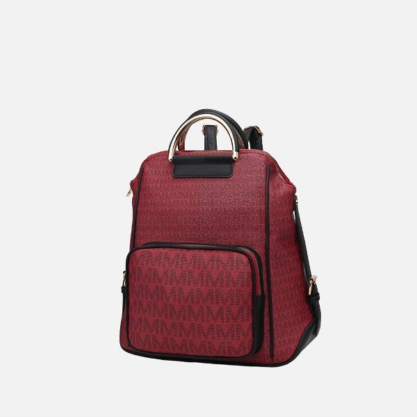 MKF Collection MKFCollectionJuneVeganLeatherTravelBackpackMLogoPrintedbyMiaK-Burgundy