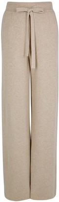Nanushka Oni taupe wide-leg ribbed-knit trousers