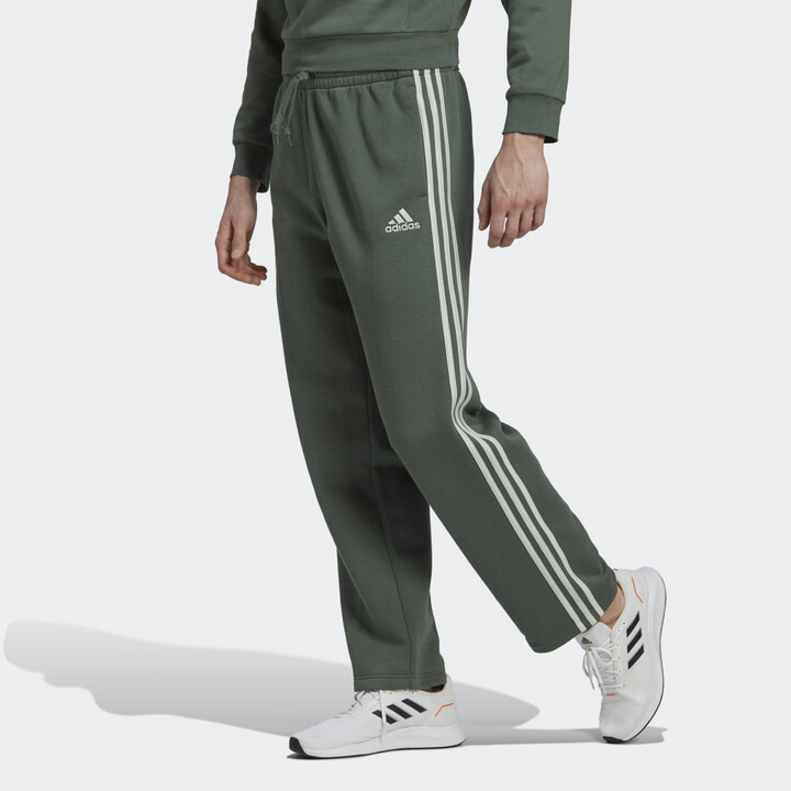 adidas Essentials Fleece Open Hem 3-Stripes Pants - ShopStyle