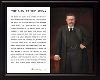 WeSellPhotos Theodore Teddy Roosevelt "Man in the Arena" Quote Framed Picture (Photo of Color Painting)