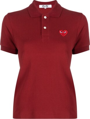 Comme des Garçons PLAY Logo Embroidered Cropped Polo Shirt