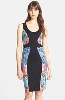Thumbnail for your product : Black Halo 'Annabelle' Print Colorblock Sheath Dress