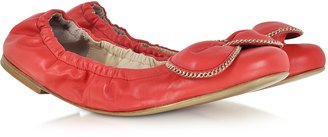 See by Chloe Red Nappa Leather Ballerina