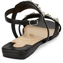 Christian Louboutin Galerietta Studded Flat Leather Sandals