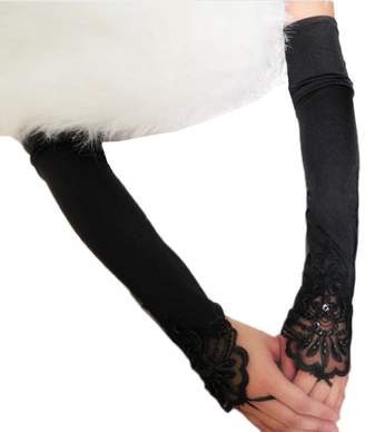 Vimans 2018 Women's Long Fingerless Satin Bridal Wedding Gloves