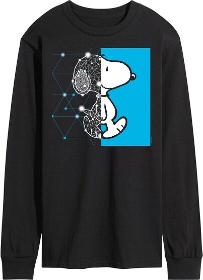 Peanuts Men'sPeanutsSnoopyWireFrameLongSleeveGraphicT-Shirt-Black-Small