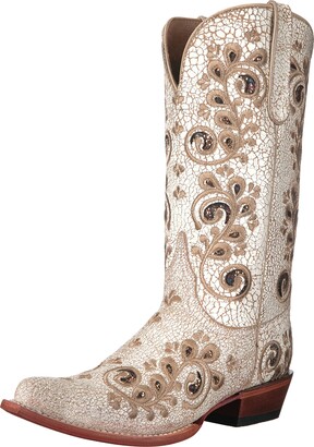 Ferrini Women's Rockin' Cowgirl Western Boot dist. white 6 - ShopStyle