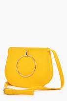 Thumbnail for your product : boohoo Jodie Large Ring Saddle Cross Body Bag