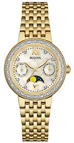 Bulova Goldtone Diamond-Accent Moon Phase Women's Watch