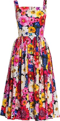 Dolce & Gabbana Floral Fit & Flare Midi-Dress