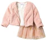 Thumbnail for your product : Nicole Miller Lace Yoke Top, Faux Fur Jacket & Tulle Skirt Set (Toddler Girls)