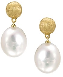 Marco Bicego Africa Pearl Collection 18K Yellow Gold and Pearl Drop Earrings