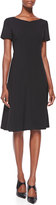 Thumbnail for your product : Armani Collezioni Zip-Front Wool A-Line Dress, Black