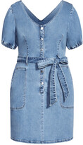 Thumbnail for your product : City Chic Sweet Puff Dress - mid denim