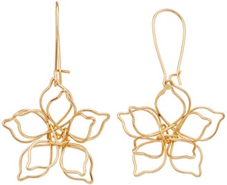 Lauren Conrad Gold Tone Open-Work Flower Drop Earrings