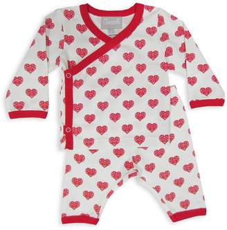 Coccoli Cranberry & Almond Take Me Home Hearts PJs in Red