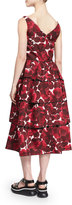 Thumbnail for your product : Marc Jacobs Sleeveless Hibiscus-Print Tiered Dress, Pink